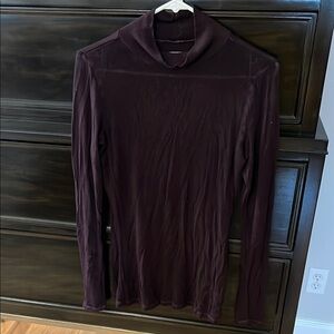 Dark Purple Long‎ Sleeve Turtleneck Top
